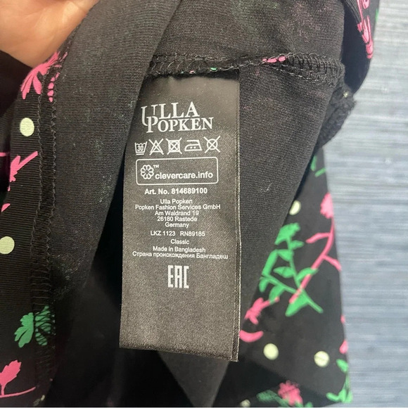 Ulla Popken Floral Print Black Pink V-Neck 3/4 Sleeve Tunic length - Picture 6 of 7